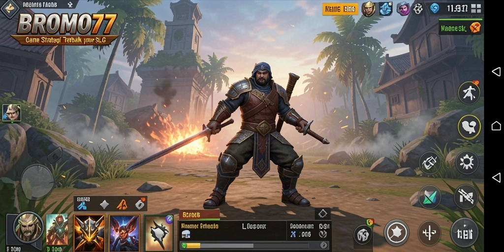 Screenshot gameplay BROMO77 yang menunjukkan aksi pertarungan strategi.