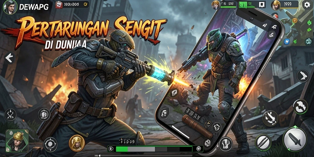 Tangkapan layar DEWAPG menampilkan aksi pertarungan yang intens dan dinamis.