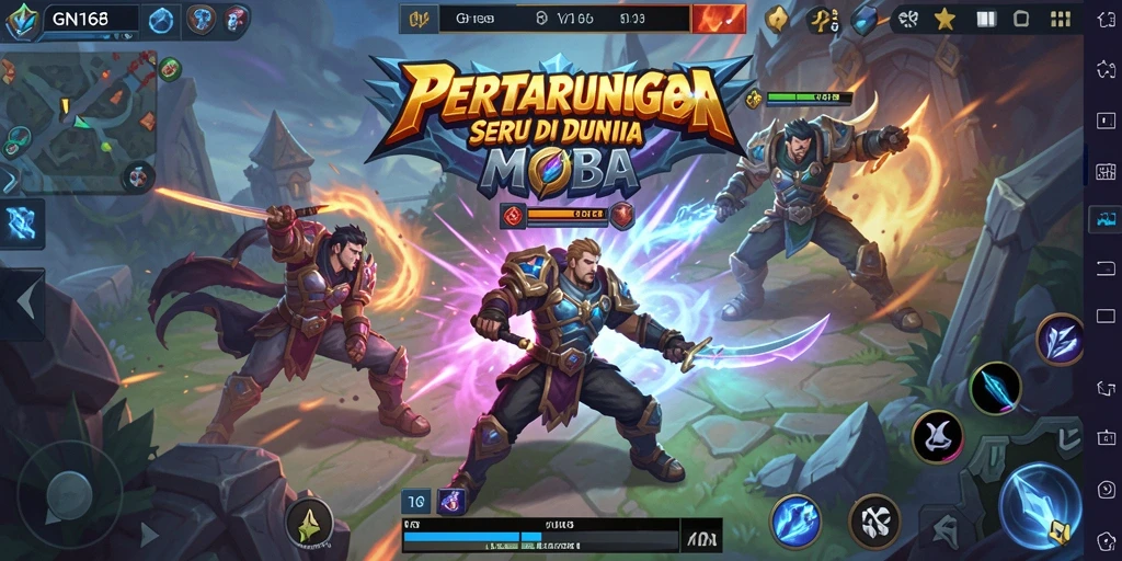 Screenshot gameplay GN168 menampilkan pertarungan strategis yang seru.