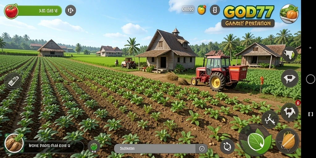 Tampilan gameplay menarik dari GOD77 yang penuh warna.
