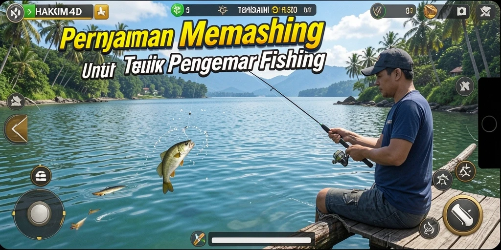 Tampilan menarik dari gameplay HAKIM4D yang menampilkan aksi memancing.