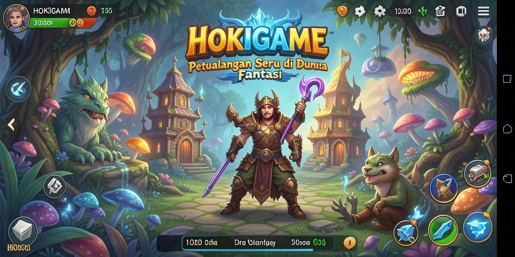 Screenshot HOKIGAME menampilkan serunya petualangan di dunia fantasi.