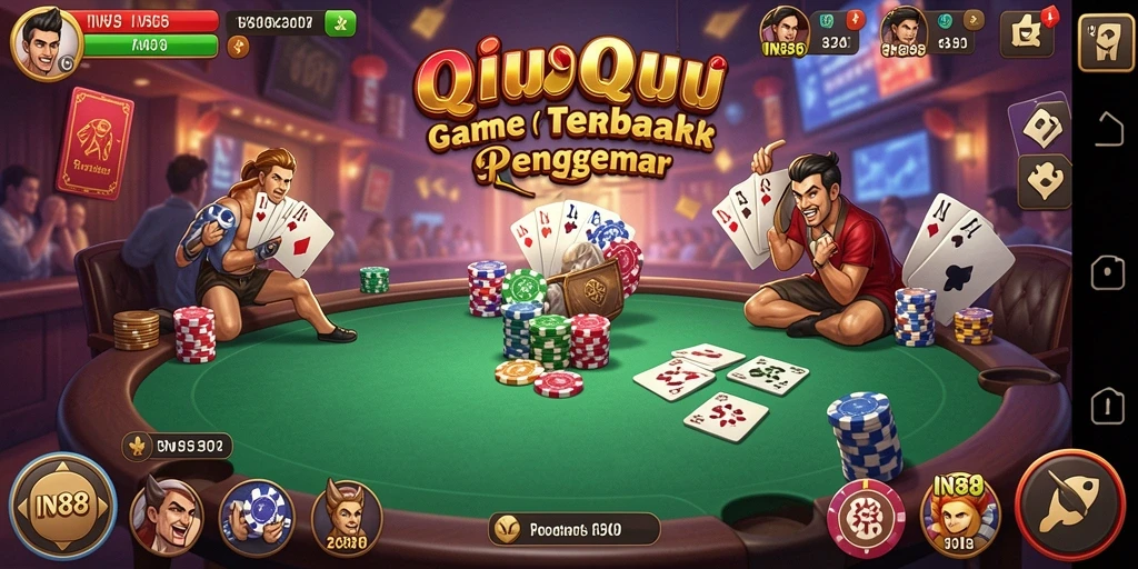 Tampilan gameplay seru dari QiuQiu di IN88.
