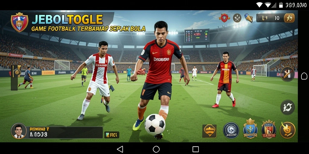 Screenshot JEBOLTOGEL menunjukkan aksi seru dalam pertandingan sepak bola.
