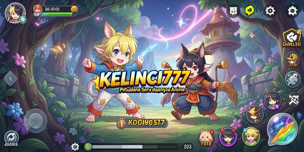 Gameplay seru KELINCI777 dengan karakter anime unik.