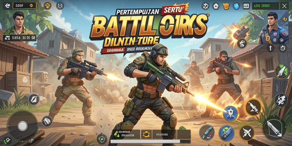 Screenshot gameplay LAKUTOTO menampilkan aksi pertempuran yang intens.