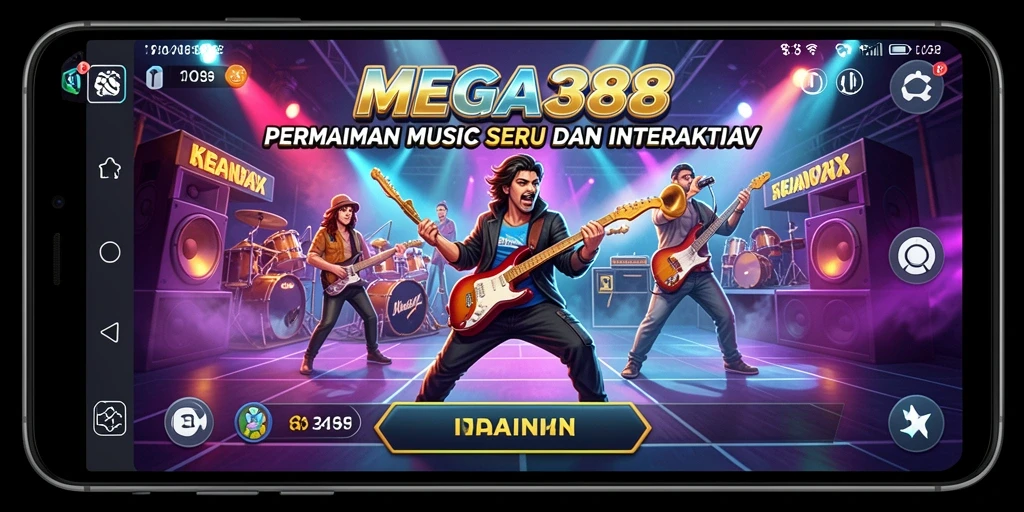 Tangkapan layar MEGA388 menampilkan pemain yang menikmati permainan musik interaktif.
