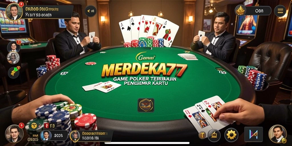 Screenshot gameplay poker yang seru dan interaktif.