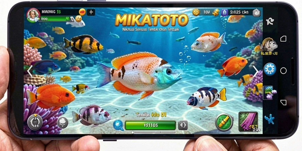 Screenshot MIKATOTO menampilkan pemain saat menembak ikan dengan seru.