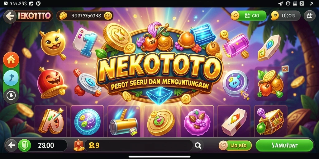 Tampak layar utama NEKOTOTO menampilkan gameplay Slot yang menarik.