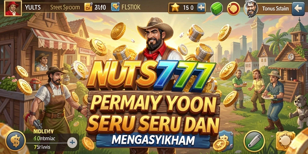 Screenshot gameplay NUTS777 menampilkan manajemen bisnis yang seru.