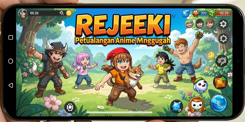 Gameplay seru REJEKI dengan karakter anime yang menawan.