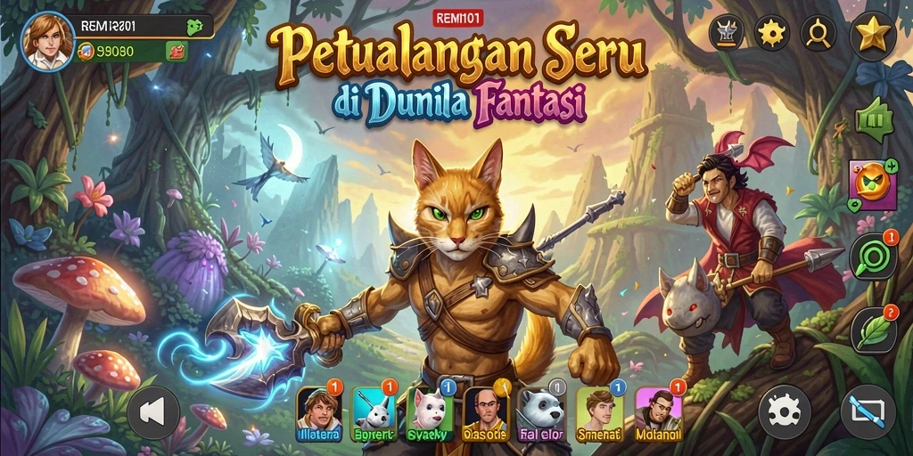 Tampilan gameplay REMI101 yang penuh aksi dan petualangan seru.