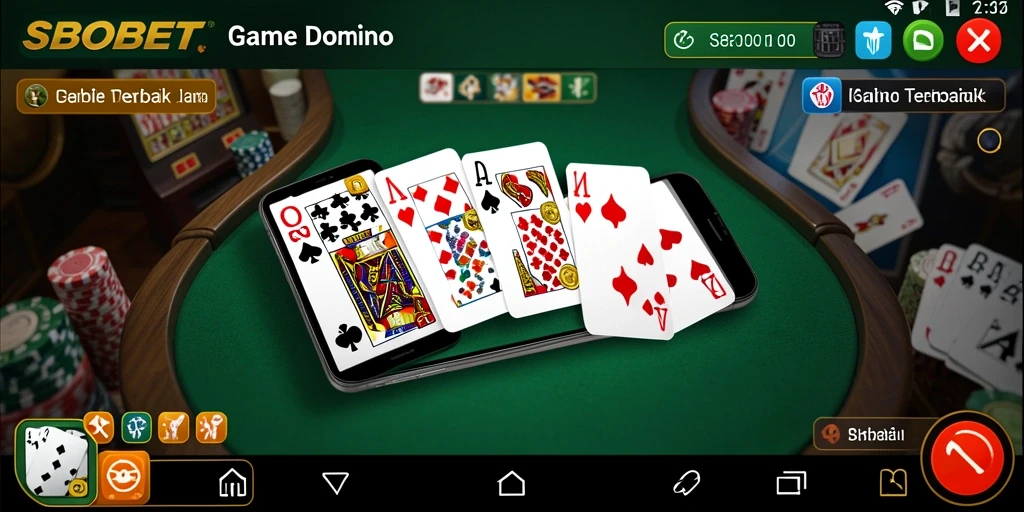 Tampilan menarik dari gameplay SBOBET dalam permainan Domino.