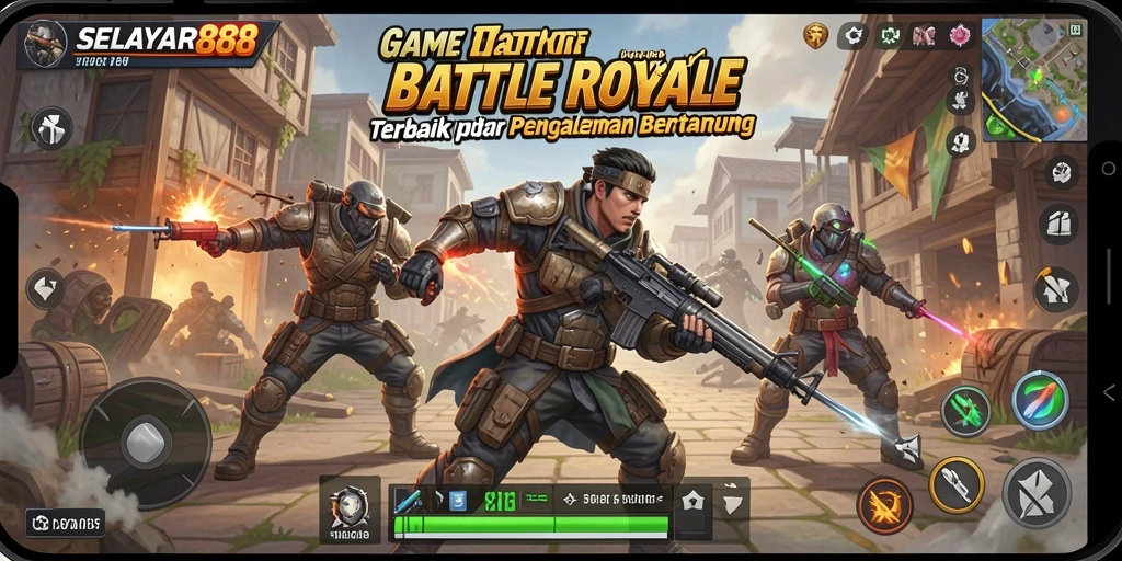 Screenshot gameplay SELAYAR88 dengan aksi Battle Royale yang intens.
