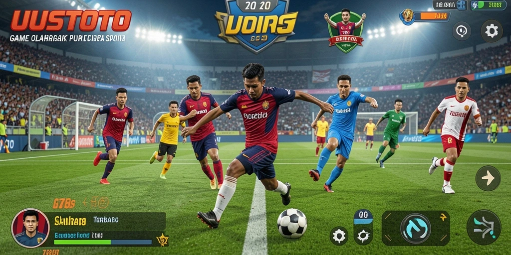 Screenshot UUSTOTO menampilkan aksi seru dalam pertandingan olahraga.