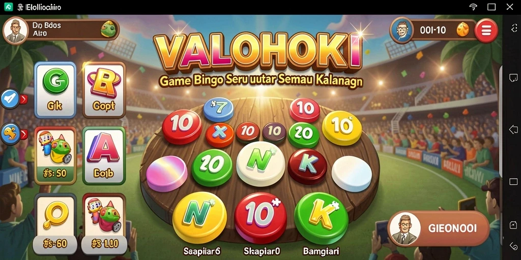 Tampilan seru dan interaktif dari gameplay VALOHOKI Bingo.