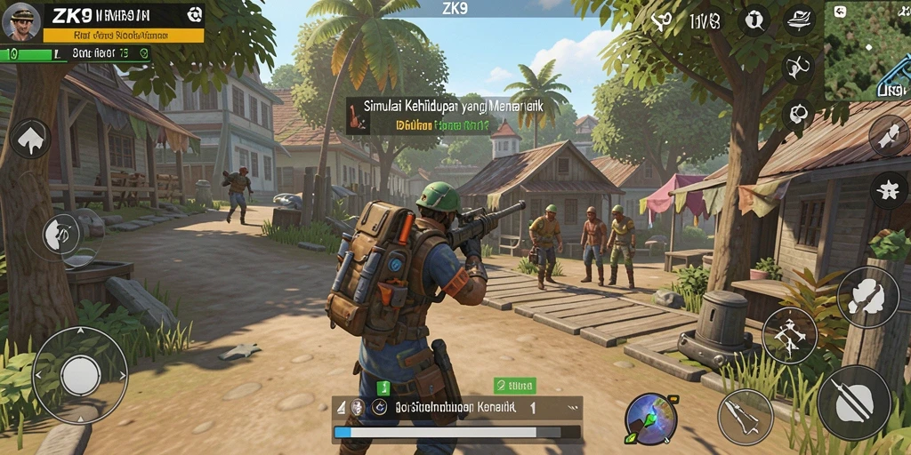 Screenshot gameplay ZK9 menampilkan momen seru dan aktivitas interaktif.